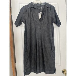 LAUREN Ralph Lauren Women's Short Sleeve Nightfall Denim Shift Dress Black S NWT